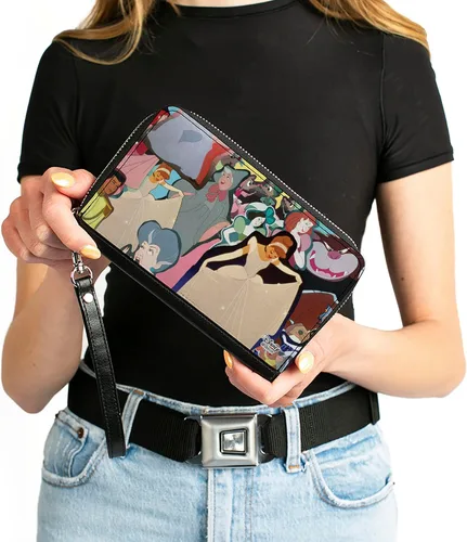 Vista 4 de Buckle-Down Cartera rectangular con cremallera de PU para mujer, Cenicienta, 7.5"x4.5", Cenicienta, Buckle-down Pu Cremallera Alrededor Cartera