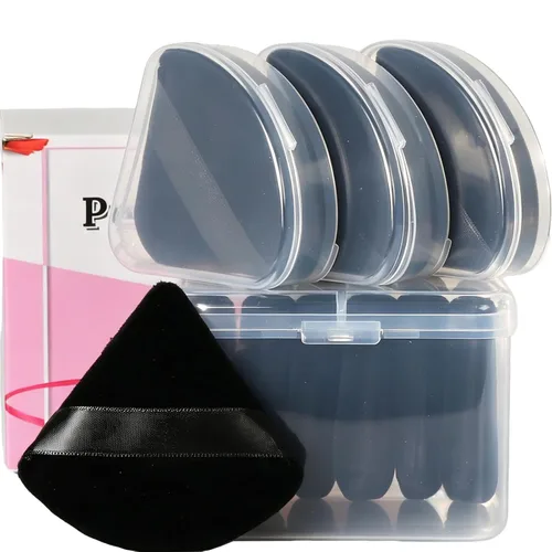 Vista 11 de Ocim 6 piezas de esponjas para polvo facial, esponjas de terciopelo suaves y triangulares para maquillaje, esponjas prensadas, esponjas aplicadoras
