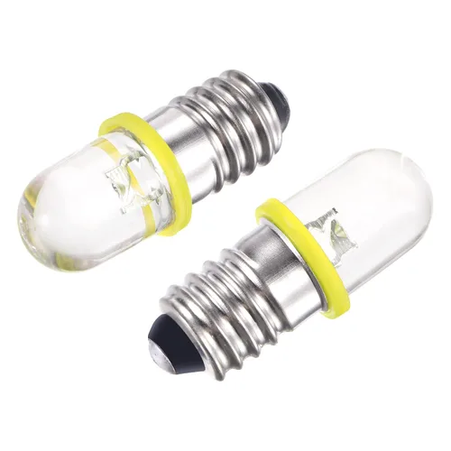 Vista 8 de MECCANIXITY Bombilla LED E10 con base de tornillo DC 3V 0.25W Round Top Mini Spot Light con caja de almacenamiento, color verde, paquete de 10