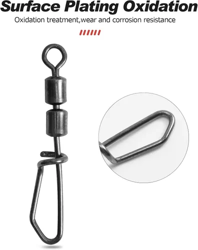 Vista 3 de Goture 2 Barrel Swivels with Snap,20/30 Pcs Fishing Swivels,Essential Barrel Swivels Fishing,Reliable and Durable Fishing Snap Swivels for Anglers