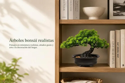 Vista 8 de Árbol bonsái de enebro artificial para decorar interiores para casa u oficina
