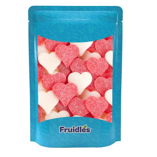Vista 5 de Sanded Gummi Hearts - Goma de mascar para el día de San Valentín, apta para alérgicos, sin OMG, sin edulcorantes artificiales (1 libra)