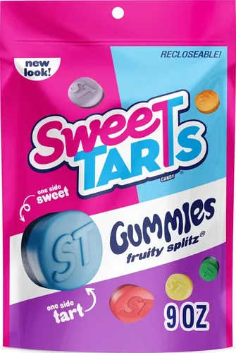 Vista 13 de SweeTARTS Caramelos Chewy Fusions, mezcla de ponche de frutas, dulce y agrio, 9 onzas