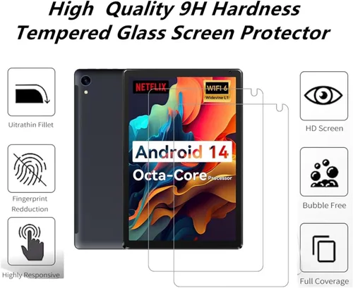 Vista 3 de Protector de pantalla para tableta URAO C107 de 10.1 2024, película de vidrio templado, compatible con MUISOO MUIC107 de vidrio templado de 10.1