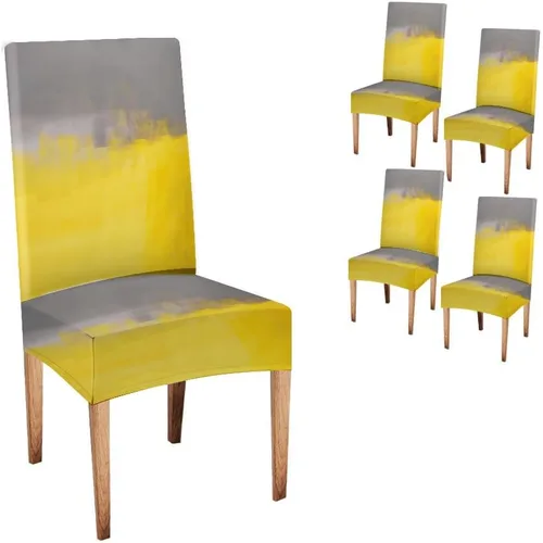Vista 73 de TOMWISH Juego de 2 fundas para sillas de comedor, color turquesa y gris, fundas elásticas para sillas Parsons, de elastano, lavables, protectores