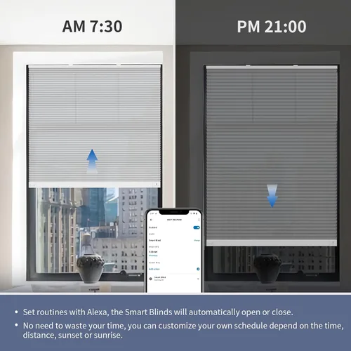 Vista 2 de THIRDREALITY ZigBee Smart Blind Lite - Persianas motorizadas semitransparentes, control inteligente, persianas inalámbricas de panal con pilas AA