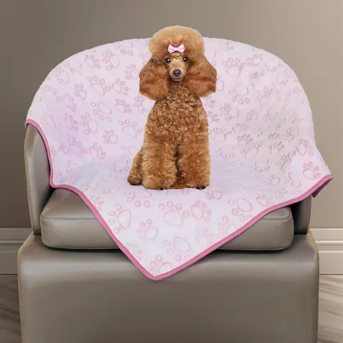 Vista 20 de Stuffed Manta Premium Suave para Perro Pequeña Beige, con Franela Beige Lindo Estampado de Huellas, 24 x 32 pulgadas, Manta para Gatos Suministros