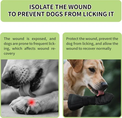 Vista 3 de Snugrance Botas de recuperación para perros, heridas y heridas, protectores de patas para perros, 2 unidades (S) Zapato antideslizante