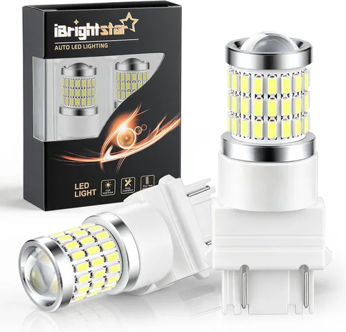 Vista 10 de iBrightstar - Las más novedosas luces de freno intermitentes estroboscópicas de 9 a 30 V, 912, 921, W16W, T15, 906, focos LED con lente. Rojo