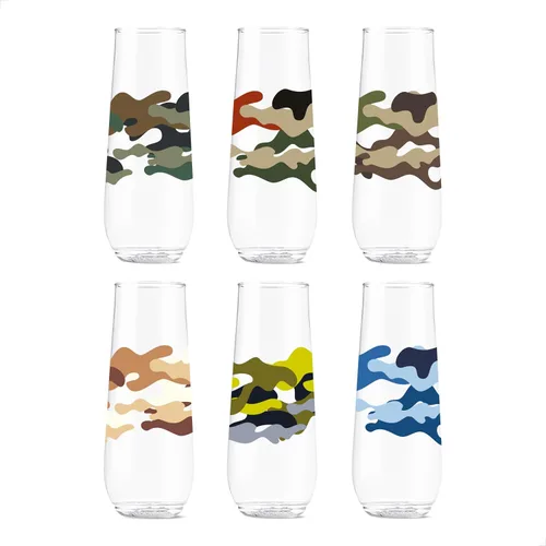 Vista 25 de TOSSWARE POP - Juego de 6 copas de champán con estampado de flauta de 9 onzas, de alta calidad, reciclables, irrompibles y de plástico transparente