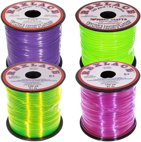 Vista 3 de Craft County Rexlace - Paquete multicolor de 100 yardas de cada color (primario transparente)