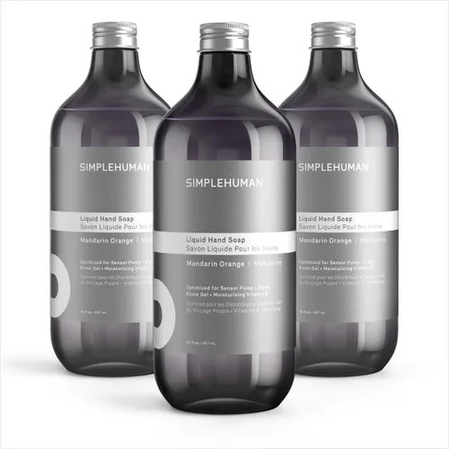 Vista 17 de simplehuman Botella de repuesto de jabón líquido de manos de pepino, 30 onzas líquidas, suave y refrescante aroma de pepino crujiente, vitamina E