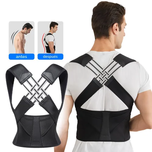 Vista 2 de VOKOKOYA Corrector de postura para mujeres y hombres, enderezador de hombro ajustable, soporte de espalda, escoliosis de la columna superior