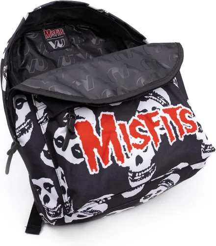 Vista 4 de Misfits Mochila Música Cráneo Logo Negro Rojo Mochila 16