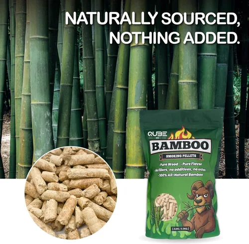 Vista 2 de Pellets de bambú para ahumar Humo limpio y suave de bambú asiático sostenible Funciona en todos los ahumadores y parrillas Bolsa de 2 libras