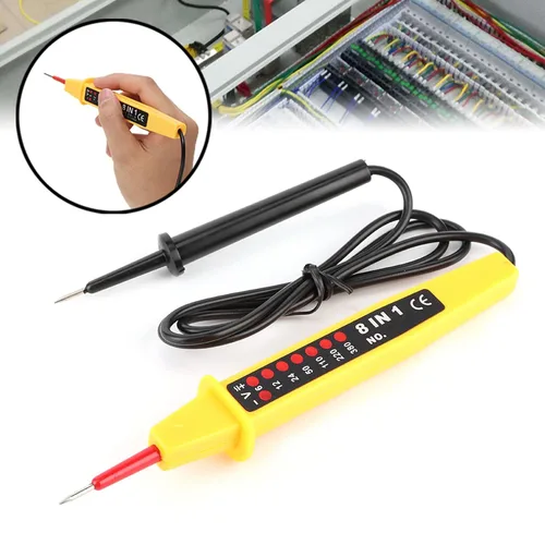 Vista 6 de Detector de voltaje 8 en 1 probador de voltaje pluma AC DC 6 a 380V multifuncional coche instrumento eléctrico probador detector con indicador