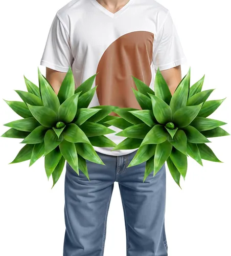 Vista 25 de Velener Plantas artificiales de agave falsas, Plantas suculentas falsas para decoración de habitaciones, tallos de plantas de agave sintético sin