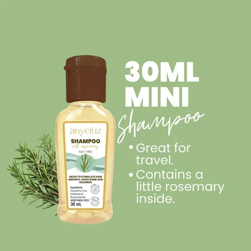 Vista 6 de ANYELUZ Kit Duo Champú Romero + Mini Tamaño de Viaje, con Extracto de Cebolla, Ácido Hialurónico y Romero
