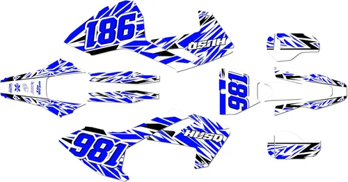 Vista 12 de Kit de gráficos para Husqvarna TC125 FC250 FC350 FC450 (2016-2018) Twitch Series Azul 9 mil - Easy Go - Adhesivo para motocicleta Dirt Pit Bike