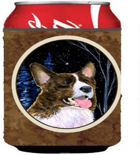 Vista 64 de Caroline's Treasures SS8447CC Starry Night English Bulldog - Enfriador para latas o botellas, lavable, funda plegable con aislamiento para bebidas