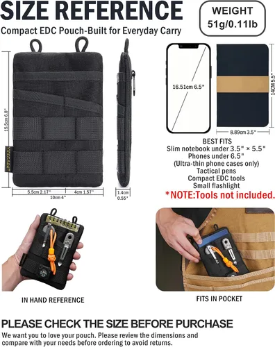 Vista 3 de Bolsa de herramientas VIPERADE VE3, organizador de bolsillo, bolsa de cinturón de nailon con 4 bolsillos de almacenamiento de herramientas, bolsa