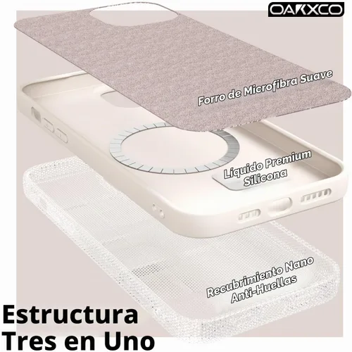 Vista 5 de Oakxco Funda de Silicona Mag Safe para iPhone 12 Pro Max, Funda Magnética Delgada y Fina Compatible con Carga Inalámbrica MagSafe, Bonita Funda