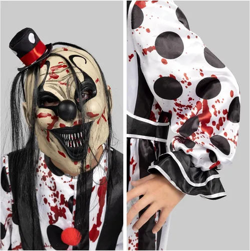 Vista 4 de Spooktacular Creations Disfraz de payaso asesino de Halloween, disfraz de payaso asesino de terror para Halloween