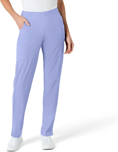 Vista 14 de WonderWink pantalones de cargo de frente plana para mujer Gris carbón jaspeado