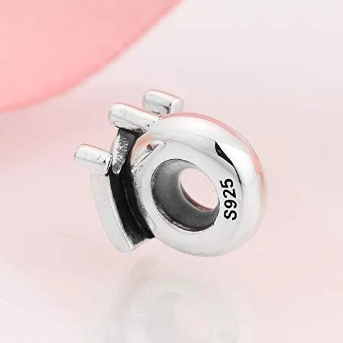 Vista 2 de FAEFASH Colgante espaciador de goma con dije de plata de ley 925 con clip para pulseras estilo Pandora, Metal, plateado