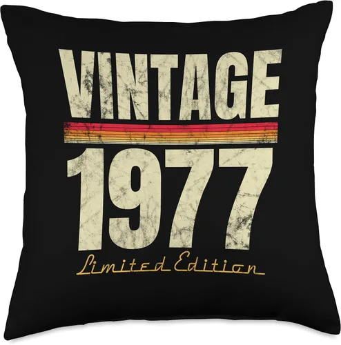 Vista 5 de Retro Est 1977 Limited Edition Born in 1977 Gifts 47th Birthday Vintage 47 Year Old Est 1977 LimitedEdition - Almohada de 16 x 16 pulgadas