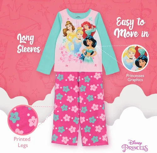 Vista 4 de Disney Conjunto de pijama de algodón ajustada de 4 piezas para niña