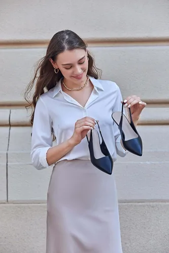 Vista 3 de gihubafuil Zapatos de tacón bajo para mujer, zapatos de tacón cerrado, puntiagudos, zapatos de vestir casuales con espalda descubierta