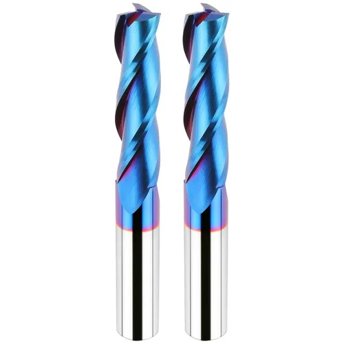Vista 36 de EANOSIC Brocas de fresadora en espiral de compresión ascendente y descendente de 1/2 pulgada de diámetro de corte con revestimiento nano azul