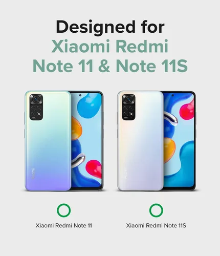 Vista 2 de Ringke Fusion - Funda compatible con Redmi Note 11/11S 4G (6.43 pulgadas), parte trasera dura transparente a prueba de golpes, funda protectora