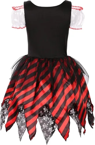Vista 3 de Getyothtop Disfraz de princesa pirata para niña disfraz de fiesta de Halloween con juguetes