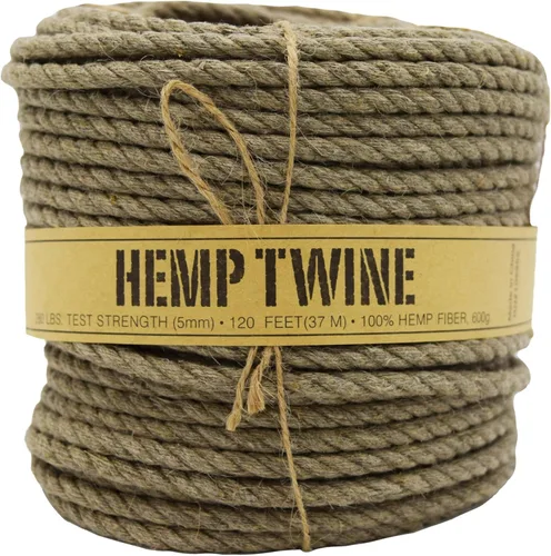 Vista 18 de Cordel de cáñamo para jardinería - Cordel para manualidades - Cuerda de cáñamo orgánico natural para hacer joyería - Cordón fuerte y duradero