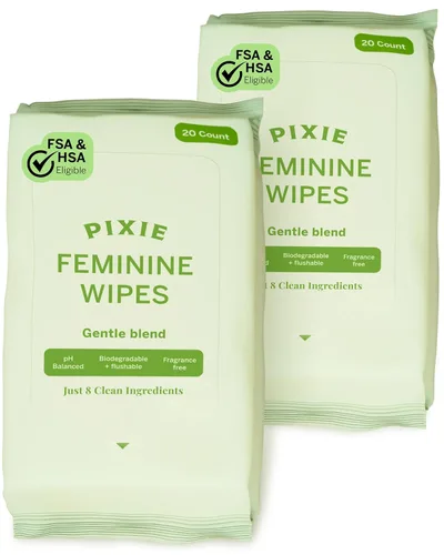 Vista 10 de Pixie Toallitas femeninas – Toallitas de baño públicas On The Go para el cuidado femenino – Seguras en tazas de período y discos menstruales