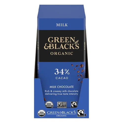 Vista 4 de Green & Black's Barras de caramelo de chocolate con leche orgánico, 1.2 onzas, 6