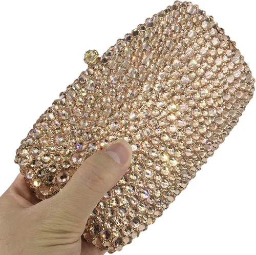 Vista 3 de Boutique De FGG Bolsos de noche para mujer, bolsos de boda de cristal con picos