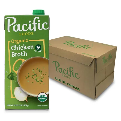 Vista 9 de Pacific Foods - Caldo de pollo orgánico criado en corral bajo en sodio, caja de 32 onzas