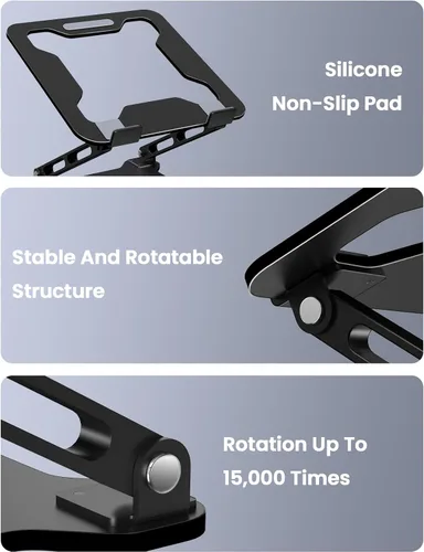Vista 9 de LOXP Adjustable Laptop Stand for Desk, Portable Airflow Laptop Riser Holder Negro clásico