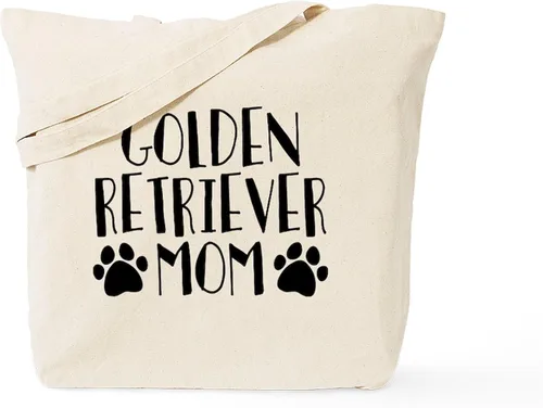 Vista 11 de CafePress Bolsa de compras de lona beige natural reutilizable con diseño de raza Golden Retriever