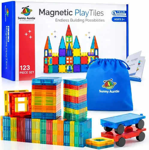 Vista 11 de Fichas Magnéticas 56 Piezas, Fichas Magnéticas para Niños y Niños Pequeños de 3 a 8 años, Juguete Magnético para Niños y Niñas de 3, 4, 5, 6, 7, 8