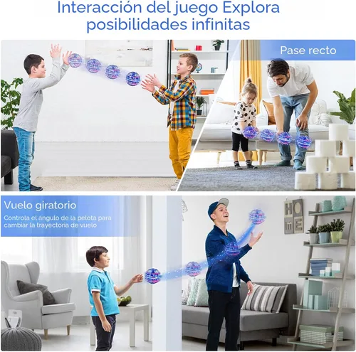 Vista 3 de Ciniffo - Juguete de pelota de orbe volador 2025 – Spinner boomerang mini dron con control de mano y luz, bola de globo cósmico flotante, regalo