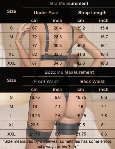 Vista 7 de Avidlove Conjunto de lencería de cuero para mujer, 5 piezas, sujetador y braga babydoll