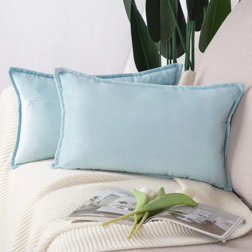 Vista 29 de MADIZZ Juego de 2 fundas de almohada decorativas de terciopelo súper suave con borlas, estilo de lujo, funda de almohada para sofá y dormitorio