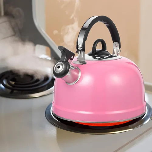 Vista 2 de Zerodeko Hervidor de gas Whistling para agua hirviendo con boquilla de gran diámetro, mango ergonómico de 7.87 x 7.48 x 7.28 pulgadas, adecuado
