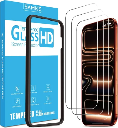 Vista 7 de SAMKE [Paquete de 3] Protector de pantalla compatible con Apple iPhone 10/X iPhone XS iPhone 11 Pro [5.8 pulgadas] vidrio templado, borde 2.5D