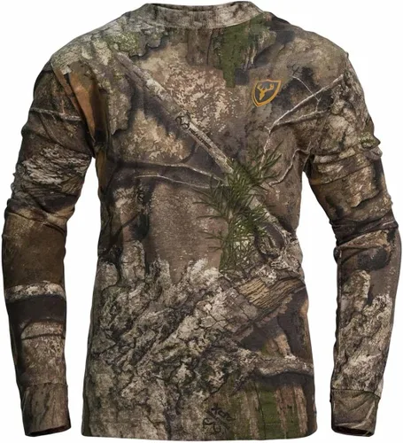 Vista 6 de Camisa de manga larga juvenil de algodón fusionado de la serie Shield, camisa de camuflaje para jóvenes Mo Bottomland Original