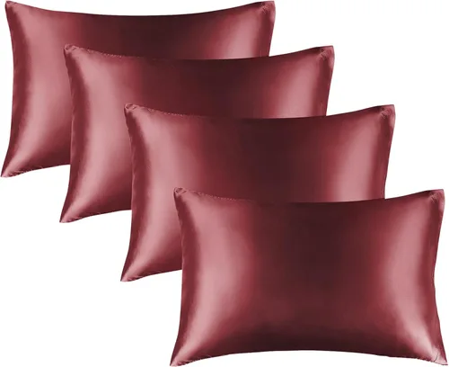 Vista 38 de BEDELITE Funda de almohada de satén para cabello y piel, súper suave y refrescante similar a las fundas de almohada de seda, paquete de 2 con cierre
